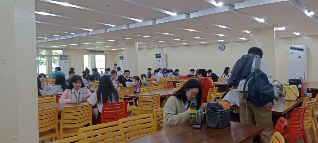 Students in the canteen during their break